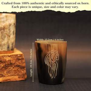 Pantalones cortos de cuerno de búfalo artesanales naturales con diseño vikingo de cristal - Product Image 3