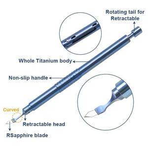 Hot Sale Titanium Ophthalmic <b>Surgical</b> Corneal Crescent <b>Knife</b> Sapphire Blade <b>Eye</b> Microsurgery <b>Knife</b> Instrument <b>Surgical</b> Tools - Product Image 4