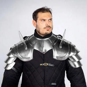 Caballero Medieval Pauldrons Steel Shoulder Armor Gothic Spaulders Set para Cosplay y recreación - Product Image 1
