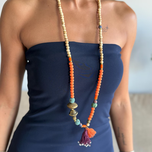 Handmade Turkish Wood Beads <b>Long</b> <b>Necklace</b> Bohemian Ethnic Style Tassel Statement Jewelry Custom OEM - Product Image 5