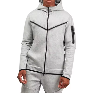 Sudadera con Capucha Deportiva de Alta Calidad para Hombre, con Cierre Completo, de Algodón Grueso y Felpa Técnica, con Logotipo Personalizado Impreso, Venta al Por Mayor 2025 - Product Image 4