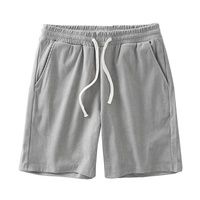 Shorts gaufrés décontractés pour hommes, motif uni, streetwear, haute qualité, 100 % coton épais 180g, taille mi-élastique, séchage rapide, maille
