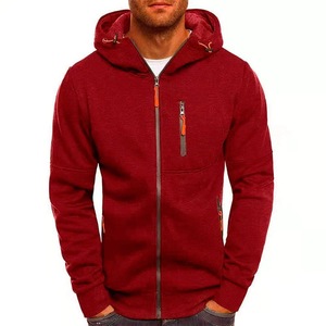Sweat à capuche zippé pour homme, 100% coton, uni, personnalisable avec logo brodé, coupe-vent et respirant - Product Image 5