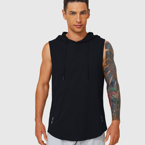 เสื้อแขนกุดมีฮู้ดผู้ชายเทรนด์ทันสมัยเสื้อสวมหัวเสื้อกล้ามออกกำลังกายฟิตเนสยิมเสื้อผ้าแนวสตรีทนุ่มมีสไตล์ที่มีน้ำหนักเบาขนาดใหญ่ - Product Image 1