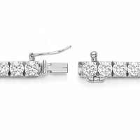 Pulsera de Tenis JJ BRAVO de Oro Blanco Sólido de 14K con Baño de Rodio, Diamantes Cultivados en Laboratorio de 4mm y 10.29Ct, 18cm, Joyería Fina Clásica Unisex