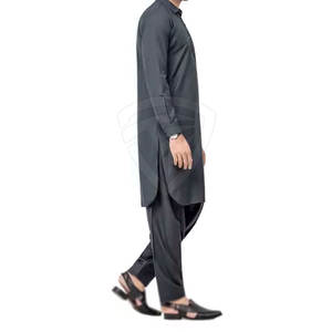 Luxe Hommes Shalwar Kameez Vêtements traditionnels pakistanais Tissu en coton Prêt à porter Vente en gros - Product Image 4
