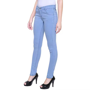 High Quality <b>Women's</b> Slim Denim Pants Multi-Pocket Cargo <b>Jeans</b> with Flat Front Style for Winter - Product Image 1