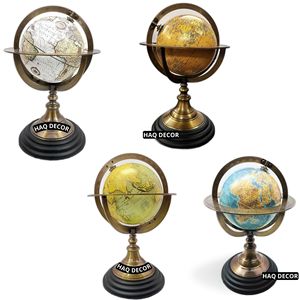 Globo de esfera armilar de latón náutico hecho a mano, mapa del mundo antiguo de 10,7 "de alto con Color azul, escritorio giratorio para el hogar y la Oficina - Product Image 6