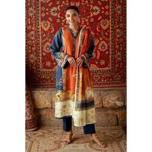 Ensemble de 3 pièces non cousues pour femmes, imprimé, en tissu lawn, collection SD-52015 - Product Image 6