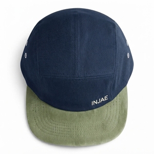 5-Panel Baseball Cap <b>Navy</b> Green Embroidered Unisex Fitted <b>Hat</b> Spring Summer Casual Style Custom Logo Wholesale OEM Factory Bulk - Product Image 6