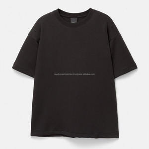 Camisetas antibolitas con cuello redondo para hombre con mangas regulares de algodón blanco personalizado peso pesado peinado Camiseta de algodón 320 Gsm camiseta - Product Image 6