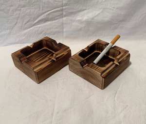 Classic Style Wooden <b>Ashtray</b> | Hand Polished Solid Natural Wood Smoking Ash Tray | Reusable Cigarette <b>Ashtray</b> for Home, - Product Image 5