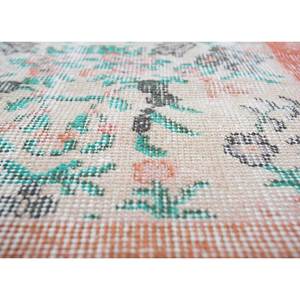 Vintage Large Area Pae-2927 Hand Knotted Wool <b>Rug</b> Red & Orange Floral Pattern for Home Living Room Hallway Teenagers' <b>Space</b> - Product Image 3