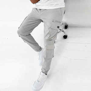 Pantalones de exterior para hombre, pantalones vaqueros de algodón duraderos ajustados personalizados, pantalones casuales de moda cómodos de estilo lavado al por mayor de fábrica - Product Image 2