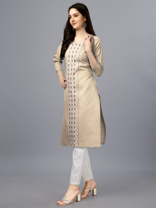 Kurti Informal de Algodón con Textura Mágica, Completamente Cosido, con Bordado Intrincado para Moda India y Pakistaní, Hecho de Rayón - Product Image 2