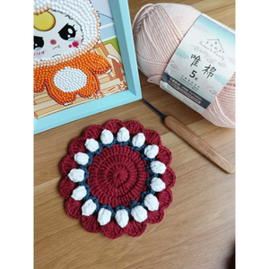 Posavasos de Flores de Rosa Tejidas a Crochet con Lana Hecha a Mano, Diseño Clásico, Reutilizable, Grosor de 5 mm, Regalo para el Día de la Madre, Vietnam - Product Image 5