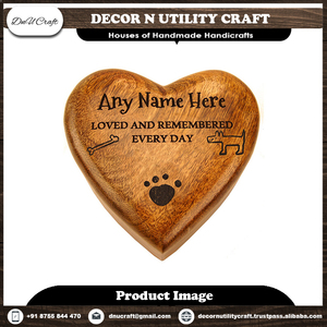 Handcrafted Rosewood Heart-Shaped Cremation <b>Urn</b> Personalized Wooden <b>Urns</b> for Ashes Engraved with Animal and Home Themes - Product Image 4