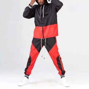 Ensemble de survêtement pour homme, automne, à capuche, uni, coupe-vent, 100% polyester, léger, séchage rapide, coupe-vent, antibactérien - Product Image 5