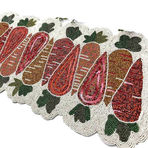 Exportation de qualité indien brodé à la main beau multicolore perlé chemin de table perlé patchwork décor à la maison de l'inde - Product Image 2