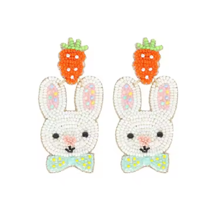 Pendientes de lentejuelas multicolores en forma de onda para mujer joyería trenzada con cuentas de semillas florales hechas a mano de proveedor de India - Product Image 3