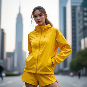 Chaqueta corta cortavientos, pantalones cortos, traje para mujer, Jersey impermeable de alta calidad, Chaqueta corta, conjuntos de pantalones cortos, trajes cortos para lluvia para mujer - Product Image 5