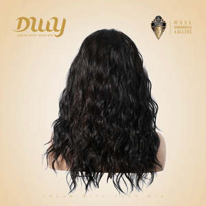 Claire-DWY Short Glueless Synthetic <b>Wig</b> with Transparent Lace Front Middle Part <b>Deep</b> Wavy High Quality Layered Loose <b>Wave</b> Style - Product Image 3
