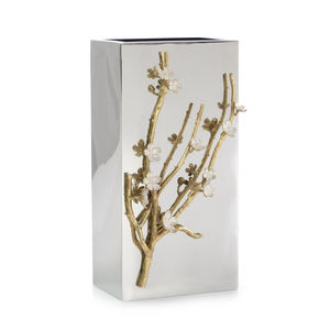 Vase à fleurs en acier de qualité supérieure pour la décoration intérieure Pot en métal élégant avec embellissements en laiton - Product Image 4