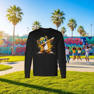 Camiseta de manga larga colorida con estampado de guepardo y gafas de sol - Product Image 3