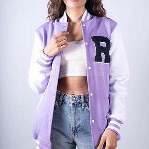 Women's Premium Quality Letterman <b>Jacket</b> for Winter Wear Cotton-Filled Knitted Wholesale Clothing - Product Image 2