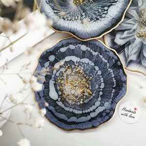 Sous-verre en résine de qualité supérieure, surface lisse, style bohème, écologique, fait à la main, décoration de table basse - Product Image 3