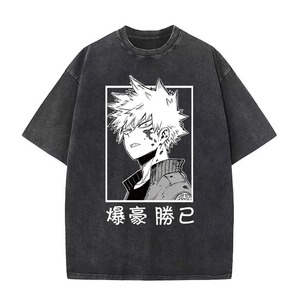 เสื้อยืดคอกลมแขนสั้นอะนิเมะโอเวอร์ไซส์สำหรับผู้ชายพิมพ์ลายเสื้อยืดผ้าฝ้ายซัก Y2k สำหรับผู้หญิงและผู้ชาย - Product Image 4