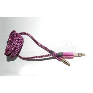 Câble audio tressé Diwu 3,5 mm mâle-mâle 1 m en cuivre pur rose - Product Image 4