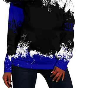 Sudadera PREMIUM con hombros descubiertos para mujer con bordado de hermandad Logotipo griego personalizado Estilo deportivo Temporada de invierno Tamaño impreso - Product Image 4