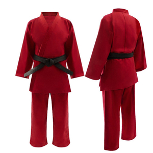En couleur rouge unie bonne vente fait à la main avec ceinture de couleur noire nouveauté uniforme de judo d'art martial par les industries étonnantes - Product Image 4
