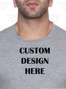 T-shirt uni à demi-manches et à col rond pour hommes, t-shirts à demi-manches en coton avec logo personnalisé - Product Image 6