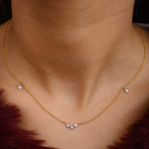 Eleva tu estilo con nuestro collar de cadena diario de estrella de diamante genuino 100% en oro amarillo sólido de 14K para su moda única - Product Image 2