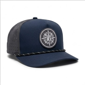 5 Panel Rope Golf Cap Adjustable Strap Laser Cut Design Custom PVC Rubber Logo Sport Hat for Men Women - Product Image 5