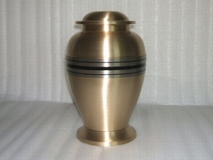 Urnas de cremación de cenizas humanas únicas 2 tonos Acabado elegante para suministros funerarios Urnas de metal en precio al por mayor Nuevas urnas de recuerdo - Product Image 3