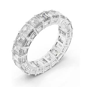 Bague éternelle en diamant de laboratoire taille émeraude 6,00 carats pour femme, clarté VVS-VS EF, or 18 carats, 14 carats, 10 carats et argent 925, rose - Product Image 4