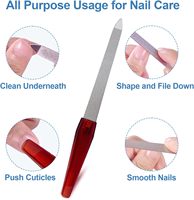 Limas de uñas profesionales Espada Limas de uñas con Mango antideslizante afilado Uñas naturales hechas de acero inoxidable y esponja