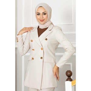<b>Button</b>-Decorated Handkerchief Collar Detail Hijab Set 3-Piece Collection - Product Image 2
