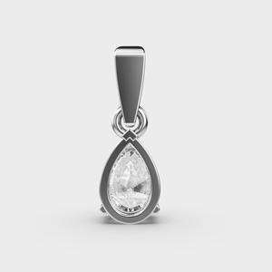 Pendentif solitaire en forme de poire en argent sterling 925 massif - Product Image 4