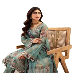 Ramsha Vol M-10 Organza Collection 3 pièces robe de soirée pakistanaise pour femmes longues Salwar et filles costumes de mariage tenue de festival - Product Image 1