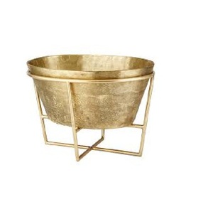 Seau à glace à vin en métal finition cuivre martelé avec support Refroidisseur de champagne portable pour bar, fête et hôtel - Product Image 2
