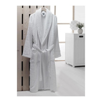 Peignoir classique unisexe en coton éponge blanc à manches longues, séchage rapide, absorbant, confortable, style décontracté, uni, 100% respirant, 360g