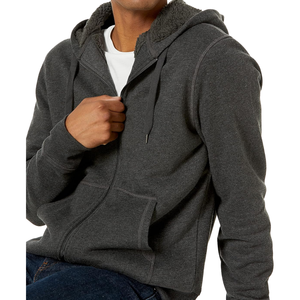 เสื้อฮู้ดสวมหัวผ้าคอตตอนฟลีซ100% สำหรับผู้ชายเสื้อผ้าฤดูหนาวระบายอากาศได้ดีปักลายพื้นขายดี XS - Product Image 2