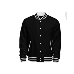 Veste universitaire en laine pour homme de haute qualité, style streetwear personnalisé, broderie, design uni, service OEM disponible, hiver, devant - Product Image 1
