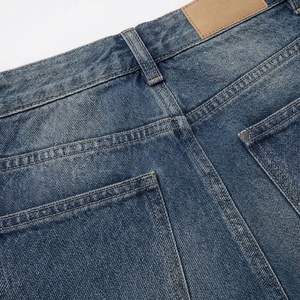 Jeans en denim pour femme, taille haute, coupe large et ample, couleur personnalisable, style vintage, respirant, streetwear, effet vieilli, coupe streetwear, avec nœud - Product Image 5