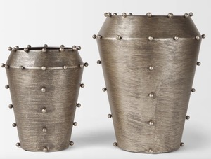 Vase en métal moyen perlé antique moderne pour décoration intérieure et pièce d'accent décorative BY WB INC INDIA - Product Image 2