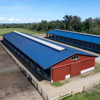 Bâtiment agricole préfabriqué en structure métallique, hangar pour vaches laitières, abri pour bétail, grange agricole en acier